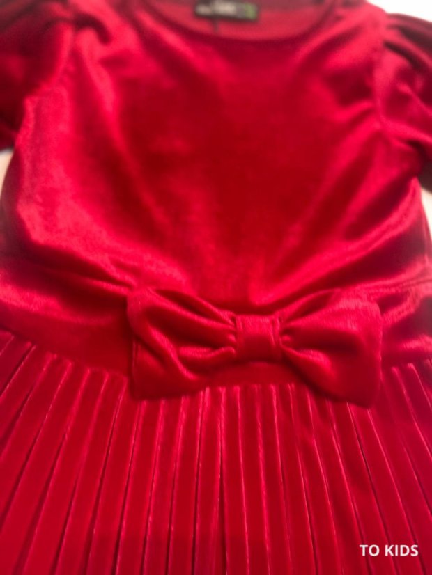 Dívčí sváteční  velurové šaty Red