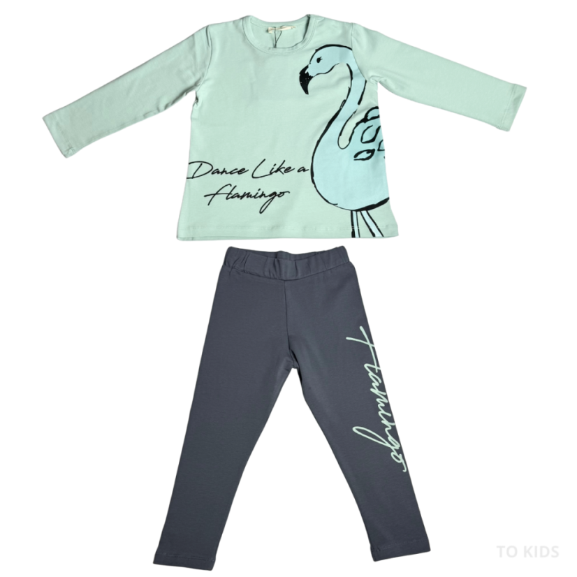 Dívčí komplet Flamingo Green - Velikost: 110/116 - 5-6 let