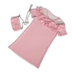 Dívčí šaty Pink s kabelkou