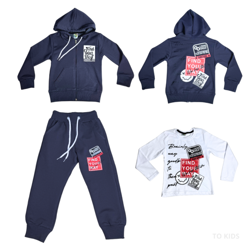 Třídílný chlapecký komplet Find Your Way