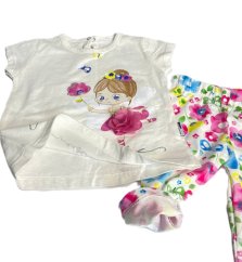 Dívčí set Flowers White