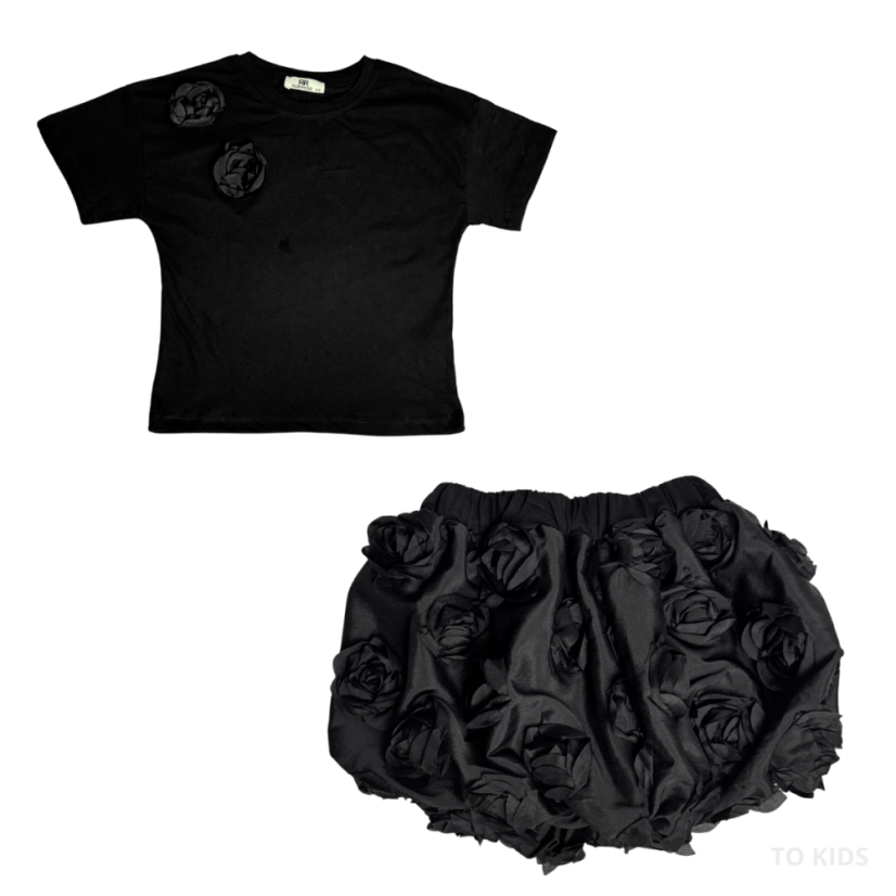 Dívčí set Flowers Black