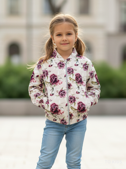 Dívčí mikina Pink Rose - Velikost: 98/104 - 3-4 roky
