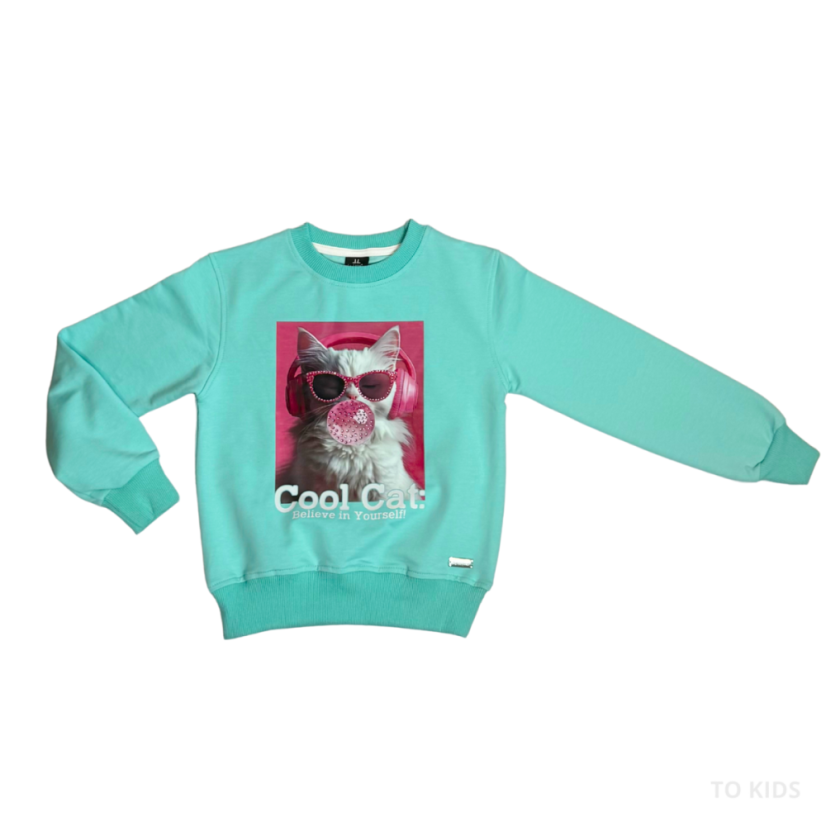 Dívčí mikina Cool Cat - Velikost: 122/ 7 let