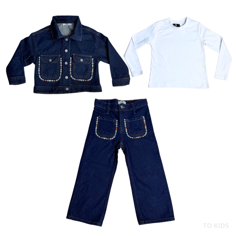 Dívčí třídílný komplet Flowers