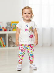 Dívčí set Flowers White