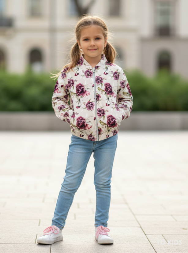 Dívčí mikina Pink Rose - Velikost: 98/104 - 3-4 roky
