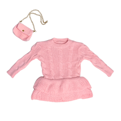 Dívčí pletené šaty Pink