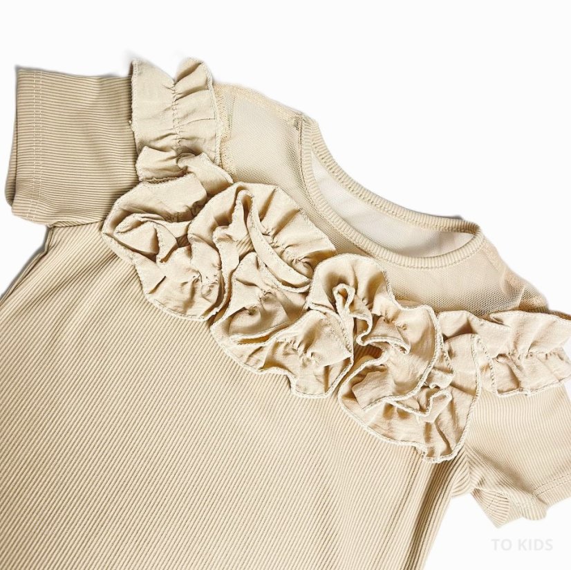 Dívčí šaty Beige s kabelkou - Velikost: 104/ 4 roky