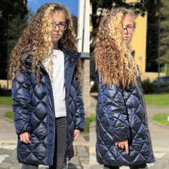 Mayoral dívčí dlouhý zimní kabát Blue