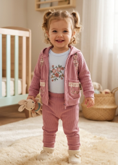 Dívčí třídílný set Pink