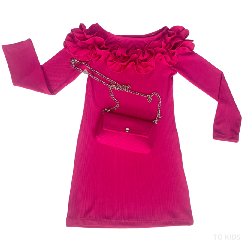 Dívčí šaty s kabelkou Pink II.