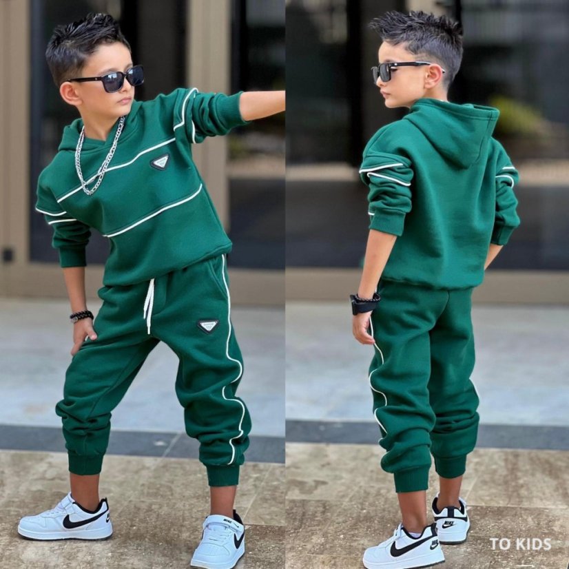 Chlapecká tepláková souprava Bambam Green - Velikost: 122/128 - 7-8 let