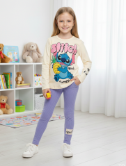Dívčí komplet Stitch Lila