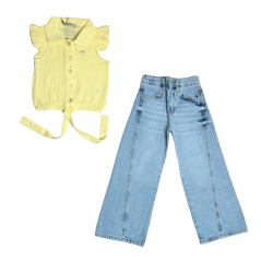 Dívčí letní džínový set Yelow