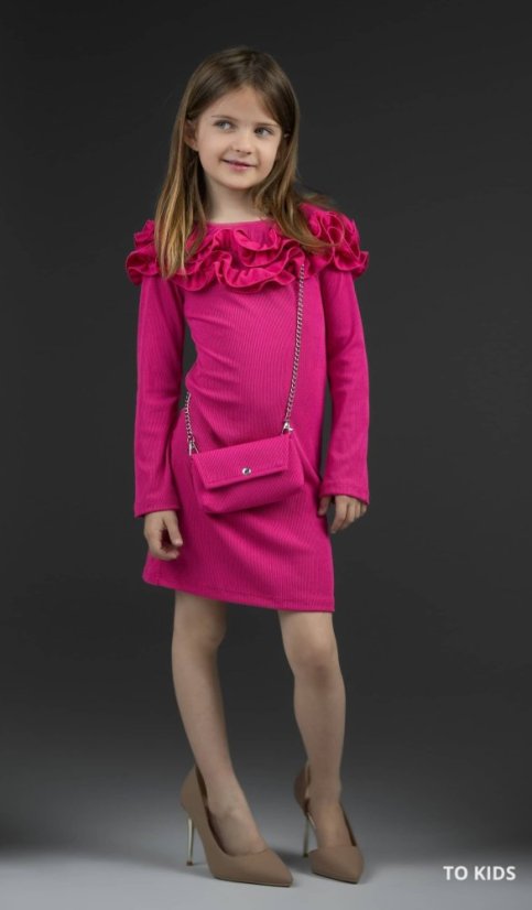 Dívčí šaty s kabelkou Pink II. - Velikost: 140/ 10 let