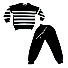 Dívčí souprava Stripe Black