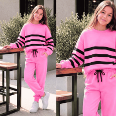 Dívčí souprava Stripe Pink