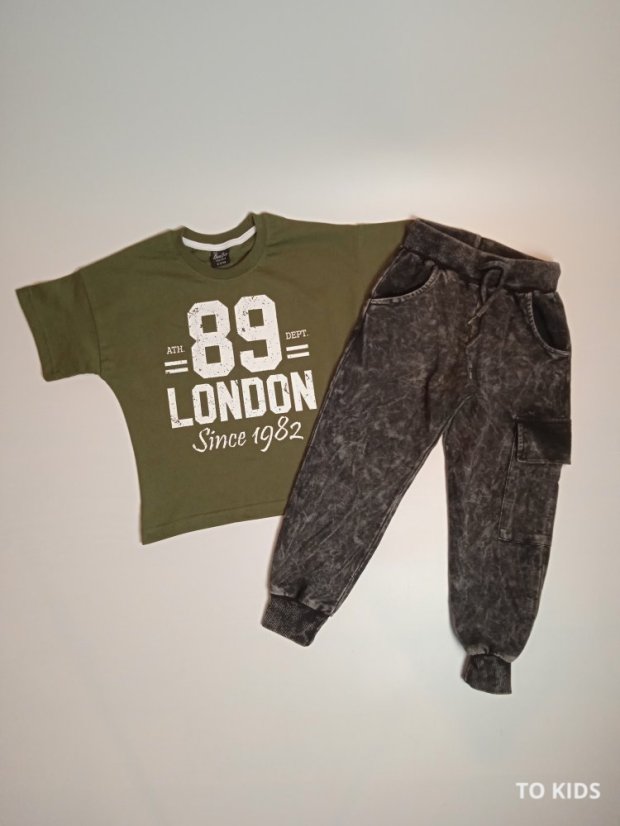 Chlapecký set London 89 Khaki - Velikost: 104/110 - 4-5 let