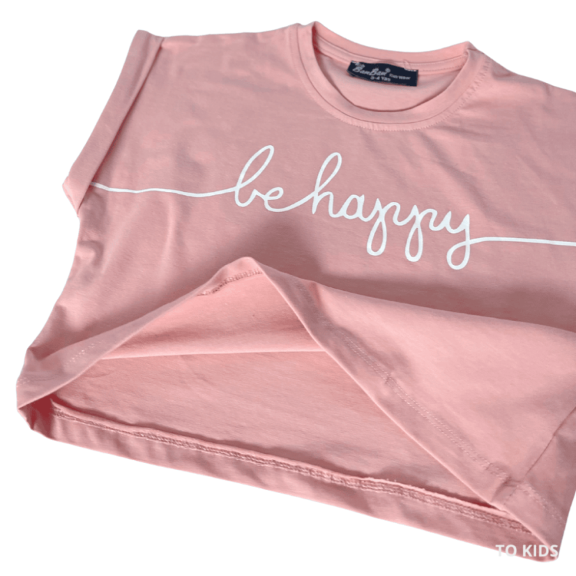 Dívčí set Be Happy Pink - Velikost: 134/140 - 9-10 let
