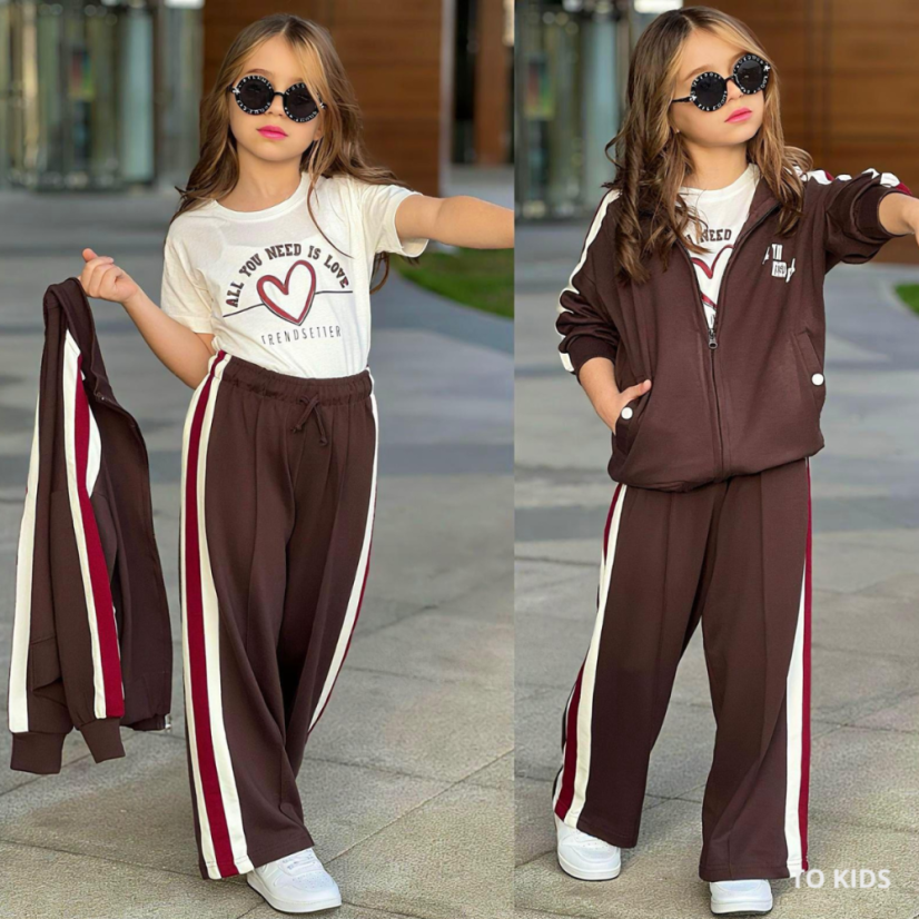 Dívčí třídílný komplet  All you need is love Braun