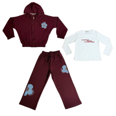 Dívčí třídílný komplet Blue Flower