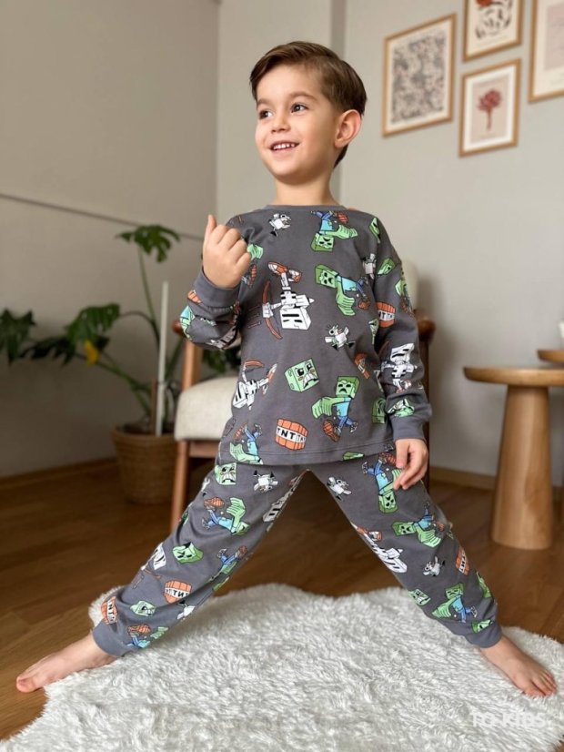 Chlapecké pyžamo Minecraft Antracit