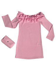Dívčí šaty s kabelkou Pink