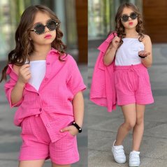 Třídílný dívčí komplet Pink