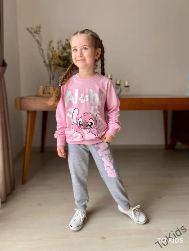 Dívčí komplet Stitch Aloha - Velikost: 104/110 - 4-5 let