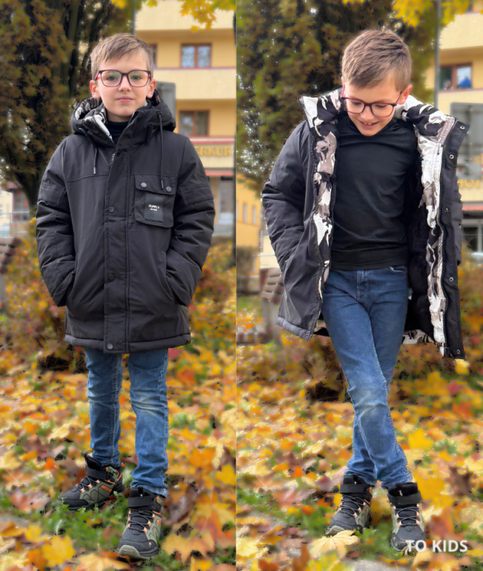 Chlapecká zimní bunda Black - Velikost: 164/ 14 let