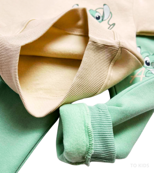 Dívčí souprava Stitch Green - Velikost: 122/128 - 7-8 let