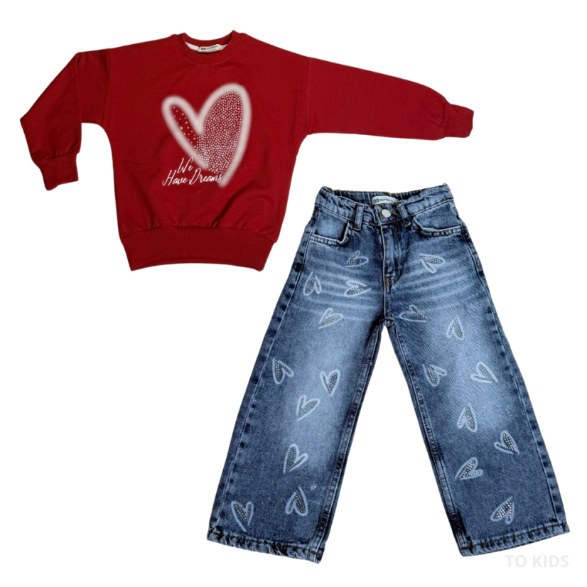 Dívčí komplet Dreams Red - Velikost: 110/116 - 5-6 let
