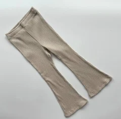 Dívčí žebrované zvonáče beige