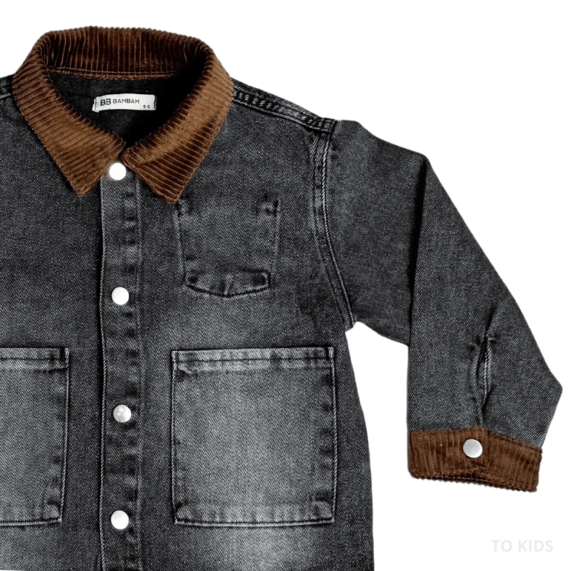 Chlapecký třídílný džínový komplet Strong Black