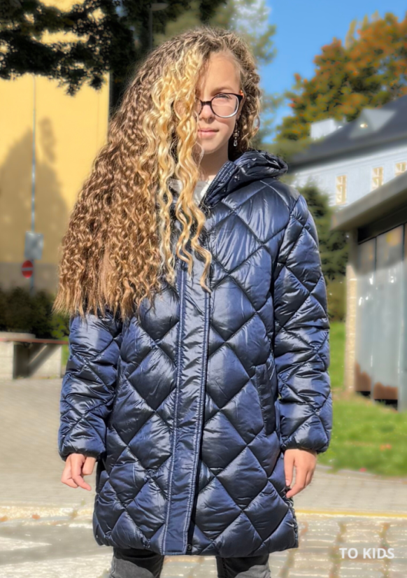 Mayoral dívčí dlouhý zimní kabát Blue - Velikost: 128/ 8 let