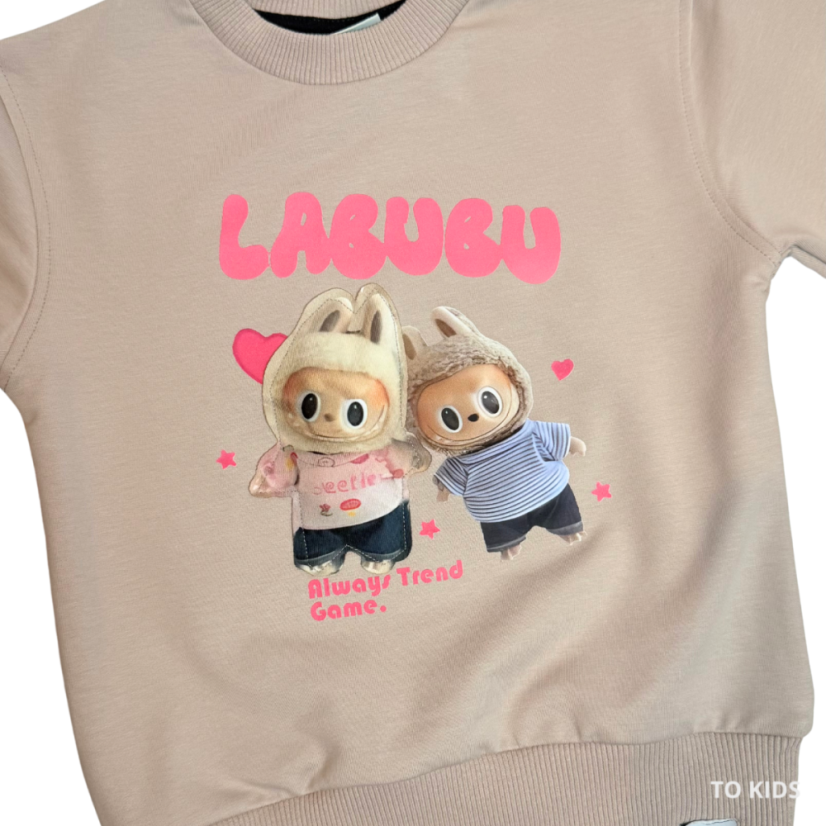 Dívčí mikina Labubu Beige