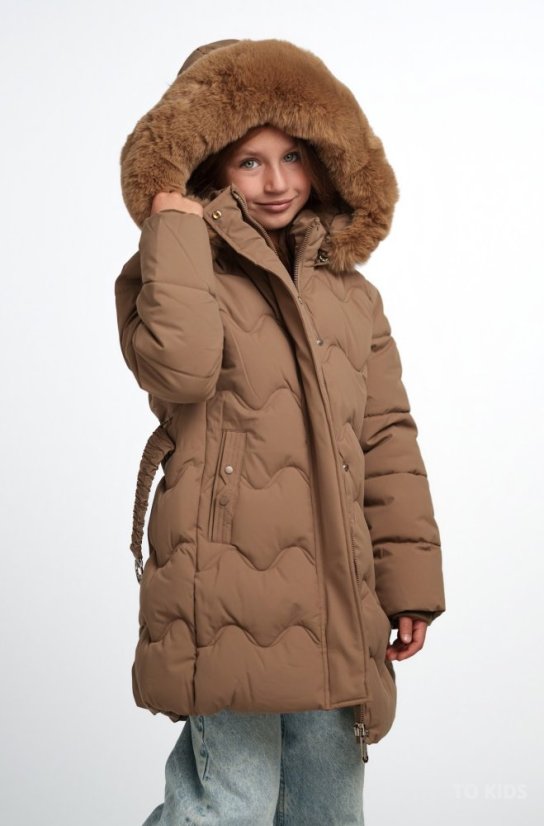 Dívčí zimní kabát Latte