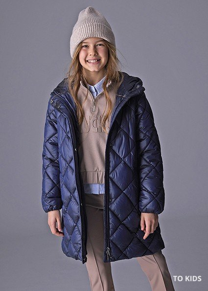 Mayoral dívčí dlouhý zimní kabát Blue - Velikost: 128/ 8 let