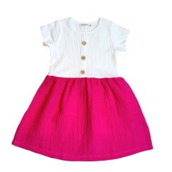 Dívčí šaty Pink-White