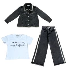 Dívčí džínový komplet Perfectly Black