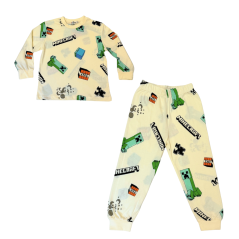 Chlapecké pyžamo Minecraft Beige