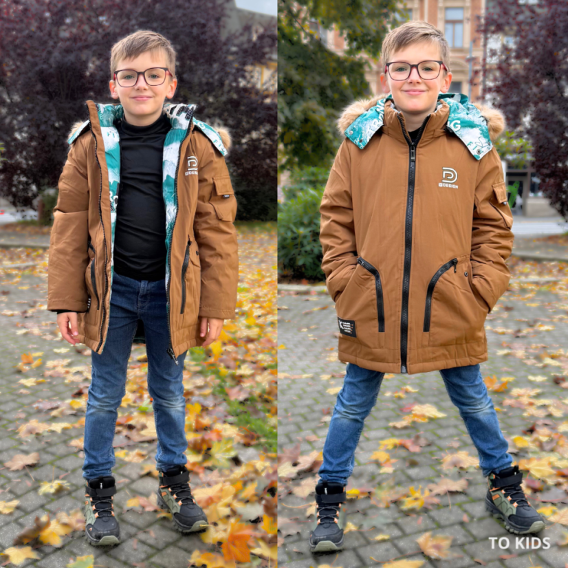 Chlapecká zimní bunda Braun - Velikost: 152/ 12 let