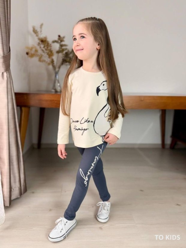 Dívčí komplet Flamingo Beige - Velikost: 98/104 - 3-4 roky