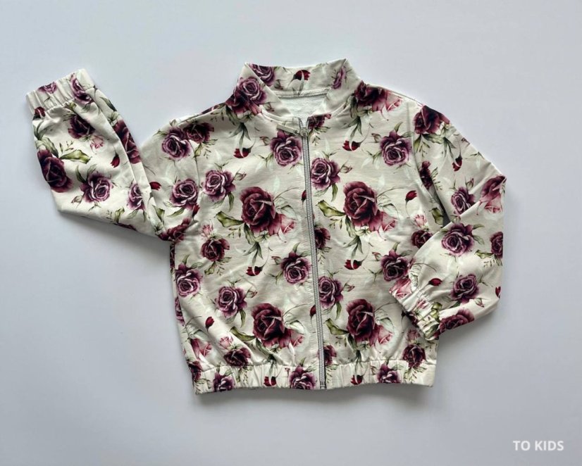 Dívčí mikina Pink Rose - Velikost: 98/104 - 3-4 roky