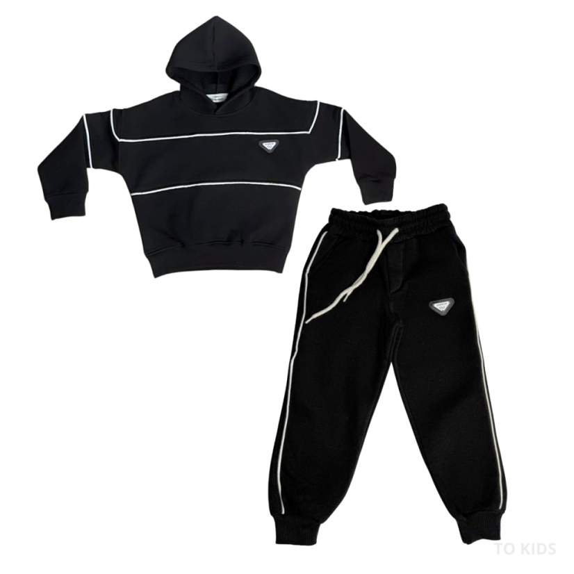 Chlapecká tepláková souprava Bambam Black - Velikost: 104/110 - 4-5 let