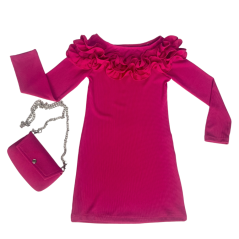 Dívčí šaty s kabelkou Pink II.