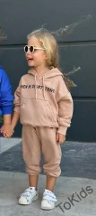 Dívčí tepláková souprava Travel Beige