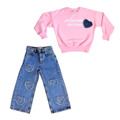 Dívčí komplet Heart Pink