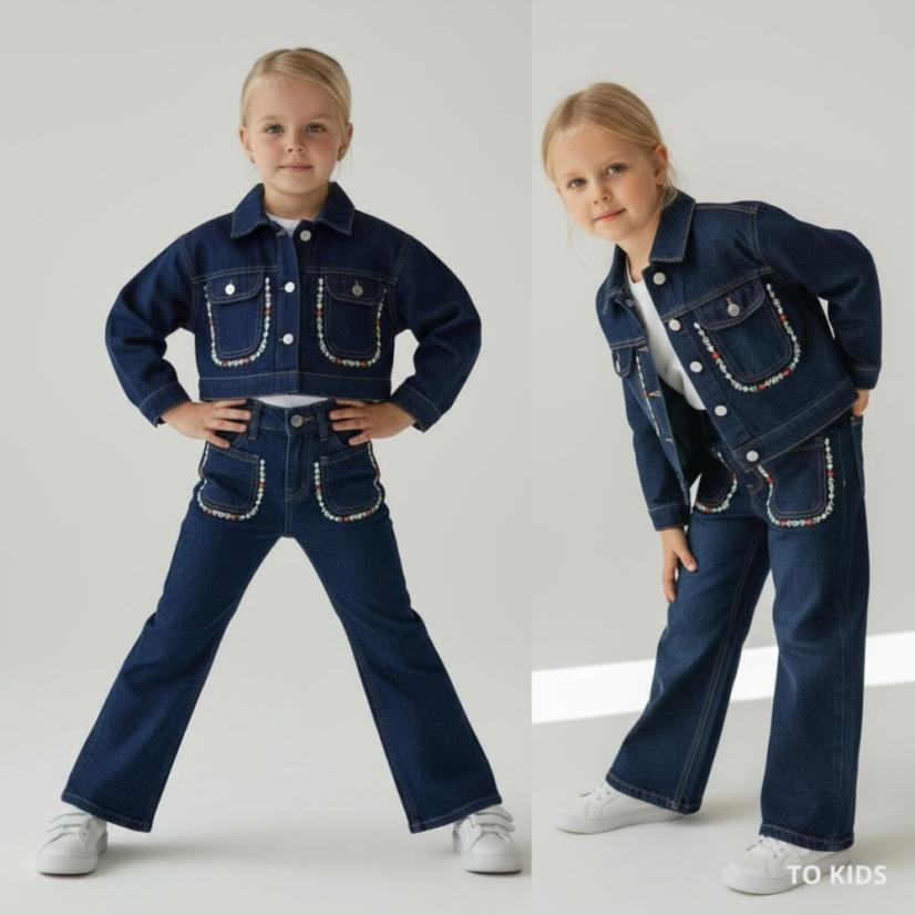 Dívčí třídílný komplet Flowers